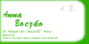 anna boczko business card